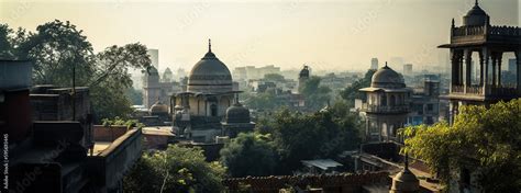 Scenic New Delhi Skyline: A Captivating Mix of Old and New - generative ...