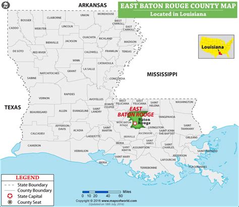 East Baton Rouge Parish Map, Louisiana