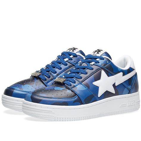 A Bathing Ape Leather Colour Camo Bape Sta in Blue for Men - Lyst