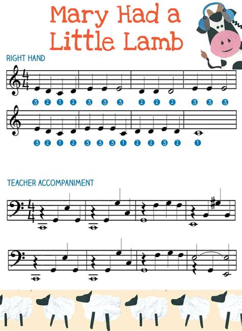 Mary Had A Little Lamb Easy Piano Music - Let's Play Music