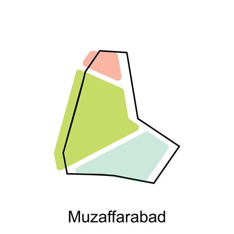 Map of Muzaffarabad geometric colorful illustration design template ...