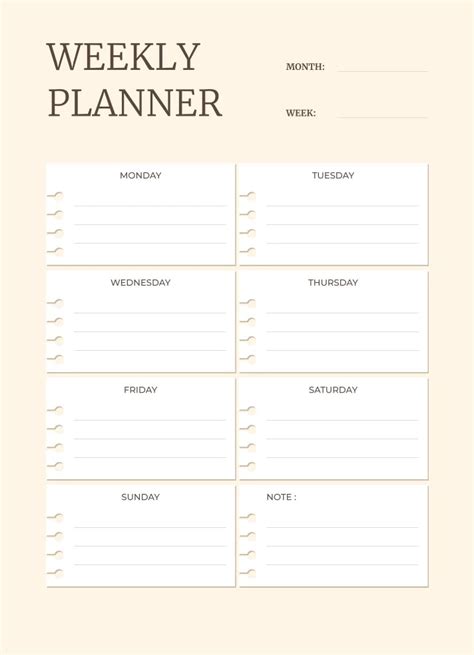 Cute Weekly Schedule Template