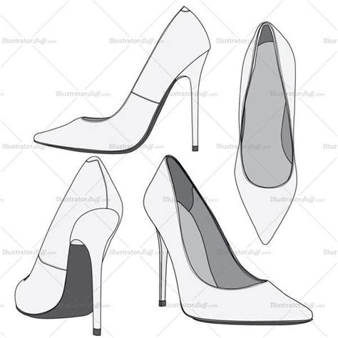 Stylish Flat Vector Templates of Women's High Heel Fashion