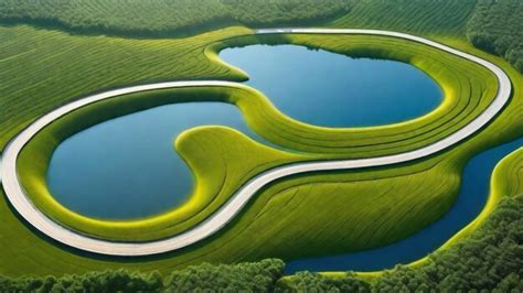 Premium AI Image | Aerial View of Mesmerizing Oxbow Lake Formation