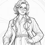 Premium Photo  Illustration Of female doctor coloring Page Amazing sketch template