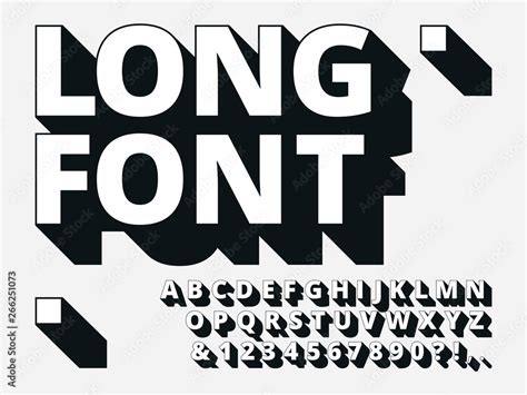 Long shadow font. Retro boldness 3d alphabet, old bold type and vintage cool typography hipster ...