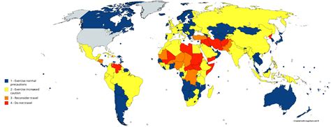 United States current travel advisories : r/MapPorn