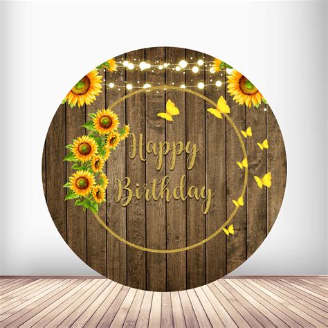 Sunflower Wooden Wall Round Photo Backdrop Wedding Bridal | Etsy