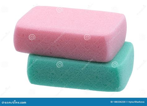 Shower Sponge Isolated on the White Stock Photo - Image of white, clean ...