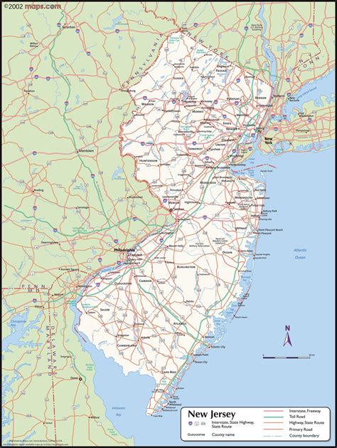 New Jersey Counties Map Printable