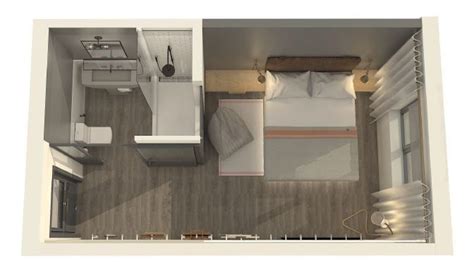 Moxy Hotel Boston- Room Layout rendering | Hotel room design plan, Hotel room design, Hotel ...