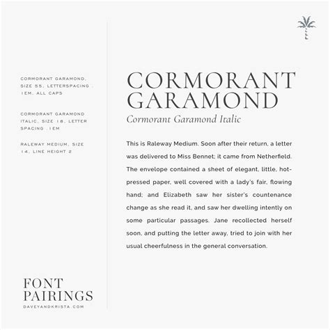 Webfont Font Pairings: Cormorant Garamond + Raleway | Davey & Krista