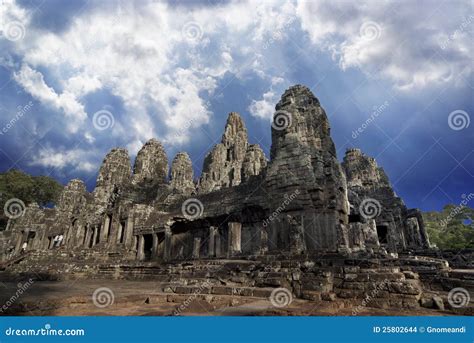 Angkor Thom, Bayon stock photo. Image of thom, buddhism - 25802644