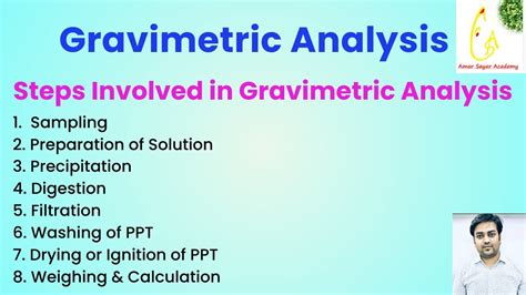 Gravimetric Analysis | Steps Involved in Gravimetric Analysis ...