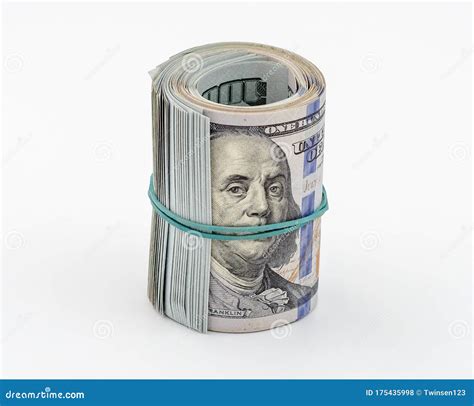 Stack of American Dollars Tied with Rubber Band for Money Stock Photo - Image of examination ...