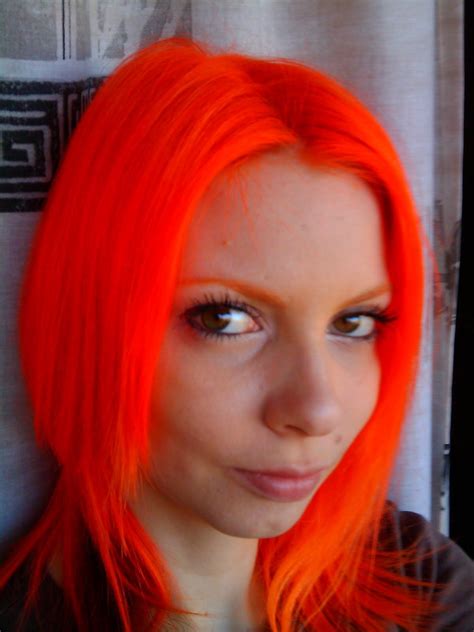 Neon hair color, Neon hair, Orange hair dye