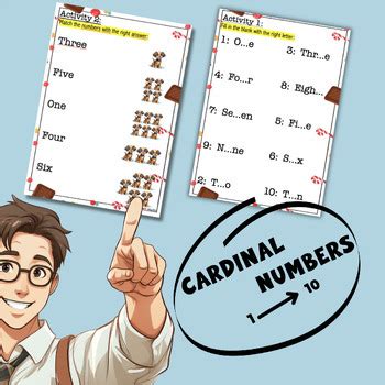 Cardinal numbers, math worksheets "One to Ten" by Najem studio | TPT