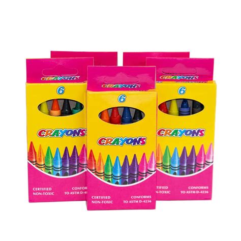 Wholesale 6 Pack of Crayons in 6 Assorted Colors - Bulk Case of 500 ...