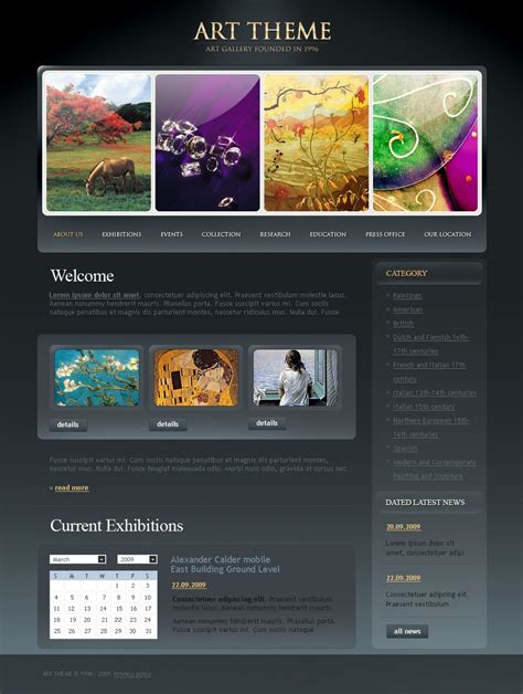 Art Gallery Website Template - Web Design Templates, Website Templates, Download Art Gallery ...