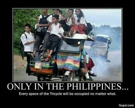 a group of people riding on the back of a motorcycle with a rainbow ...