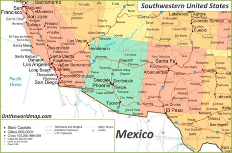 Map Of Southwestern United States