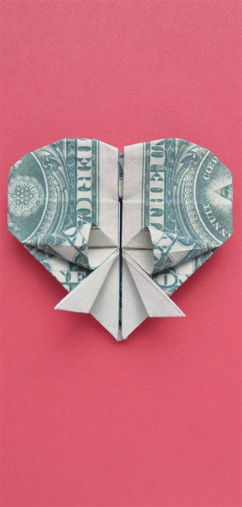 My MONEY HEART WITH THE SMALL BOW | Dollar Origami | Gift for Valentine ...