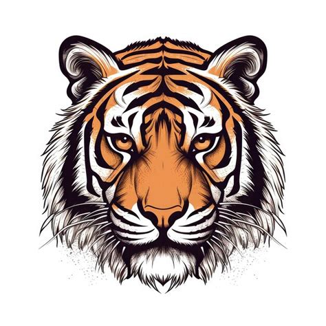 Premium AI Image | Tiger On White Background Logo Digital Art Generative AI