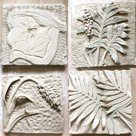 Low relief tiles | Sculpture clay, Clay art projects, Ceramic wall art