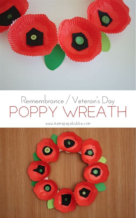 Remembrance Day Poppy Wreath - Mama.Papa.Bubba. | Remembrance day poppy, Poppy craft for kids ...