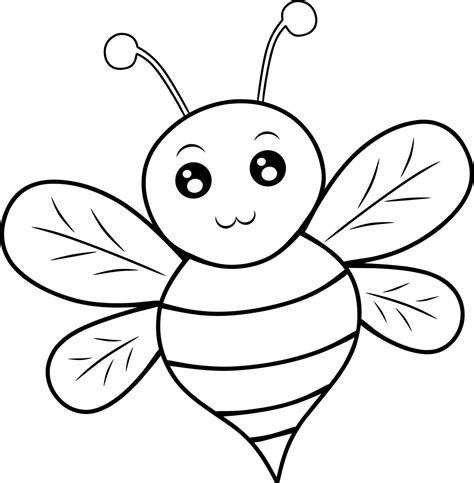 Abeja Sencilla para colorear, imprimir e dibujar –ColoringOnly.Com