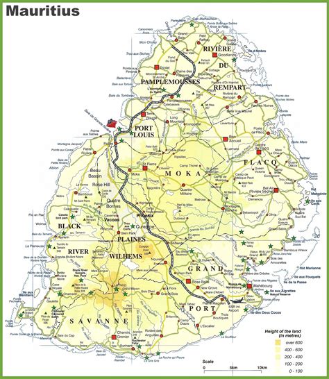 Mauritius island map