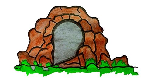 How to draw a Cave - YouTube