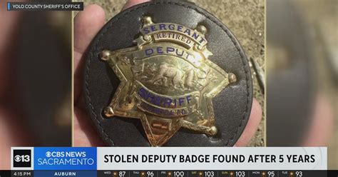 Yolo County deputy's badge found 5 years after it was stolen - CBS ...