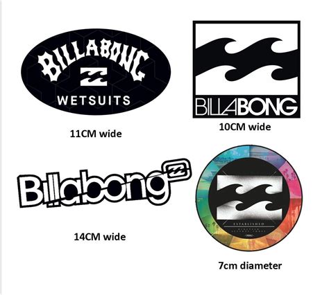 Billabong Custom Mixed Surf Board Stickers Set X 4 Unique | Etsy