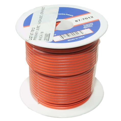 Primary Wire, 14 Gauge, Orange, 100 Ft Spool..