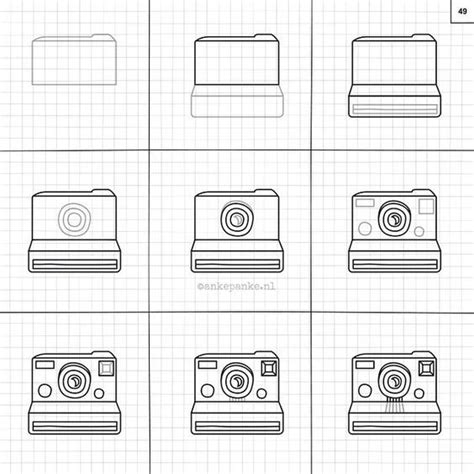 Capture Memories with a Polaroid Camera Drawing