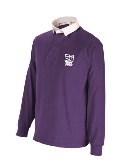 Purple Rugby Shirt - Embroidered With Marden High School Logo