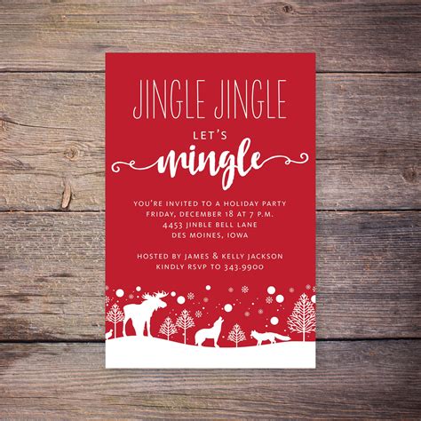 Jingle Jingle Lets Mingle Christmas Party Invitation, Holiday Party Invite, Printable Inv ...