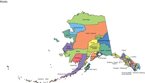 Alaska Map with Counties