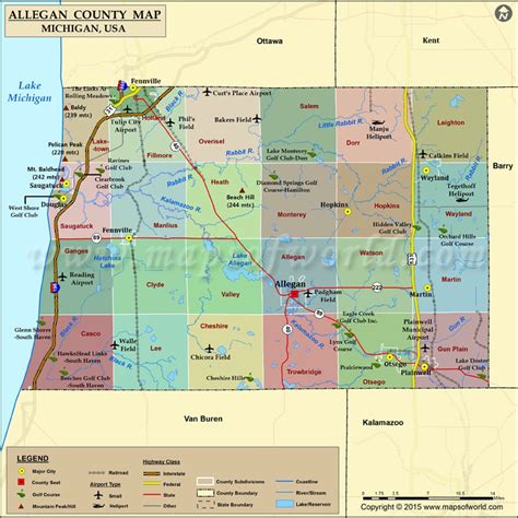 Allegan County Map, Michigan