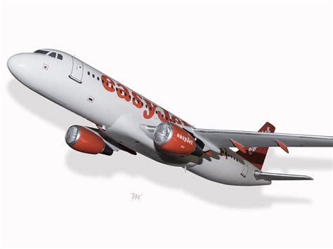 Airbus A320 Easyjet With Wingtips Model - MyMahoganyModels