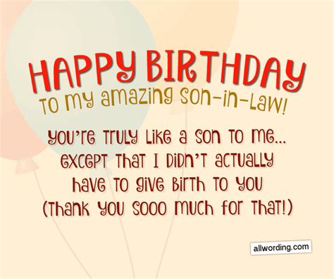 Happy Birthday Son In Law Funny Quotes - ShortQuotes.cc