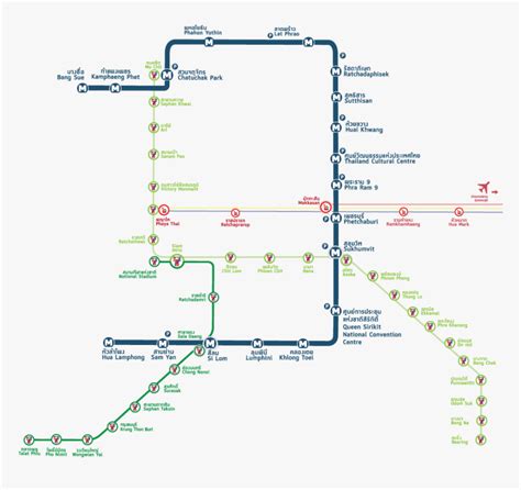 Routemap960 - Mrt Blue Line Map Bangkok, HD Png Download - kindpng