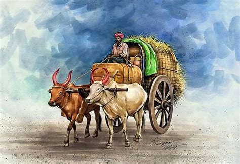 Pin by Nigam Yadav on artist Ramanan thimiri | Indian art paintings, Art village, Art painting