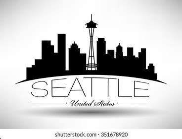 Vector Seattle Skyline Design Stock Vector (Royalty Free) 351678920 ...