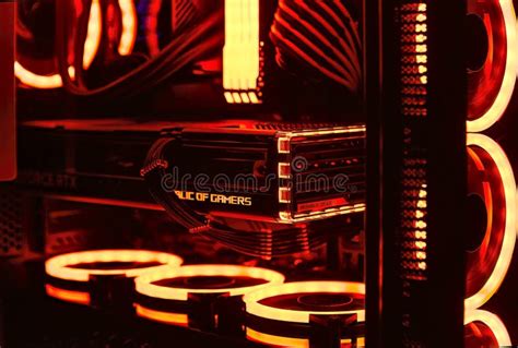 Illuminated Gaming PC Detail with New Generation NVIDIA GeForce RTX ...