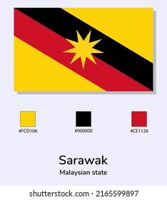 Vector Illustration Sarawak Flag Isolated On Stock Vector (Royalty Free ...