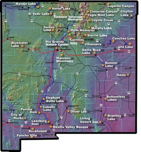 New Mexico Map With National Parks - United States Map