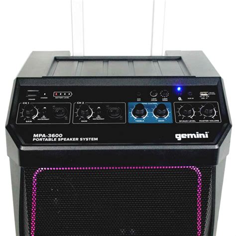 Gemini MPA-3600 Portable Rechargeable Bluetooth Speaker