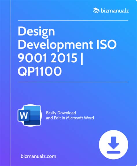 ISO9001 2015 Design Development Procedure Template Word